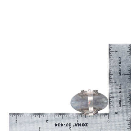 sz5.5 Large green turquoise 30's-40's vintage Navajo sterling silver ring