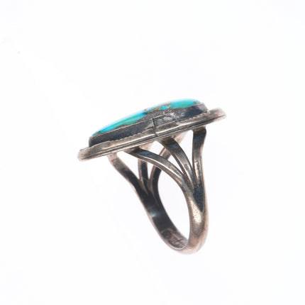 sz7 Benny Chapo Navajo vintage Morenci pyrite turquoise sterling silver ring
