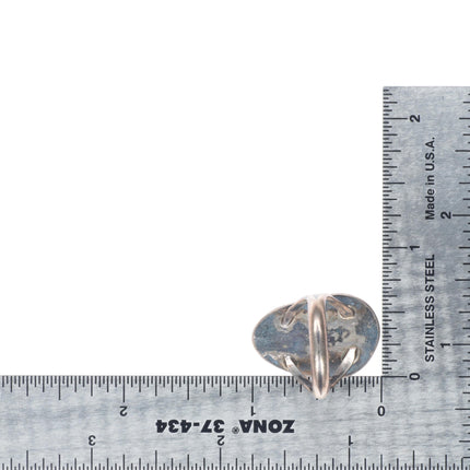 sz7 Benny Chapo Navajo vintage Morenci pyrite turquoise sterling silver ring