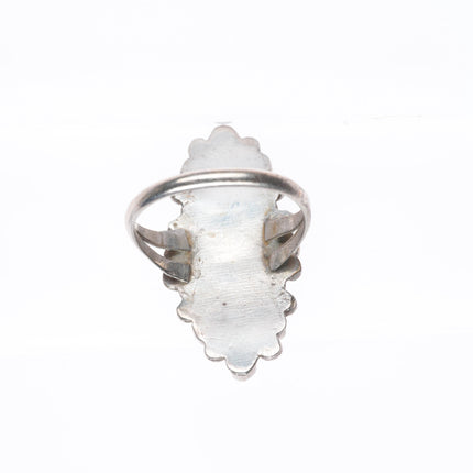 sz6.25 Vintage Zuni sterling silver petit point turquoise cluster long ring