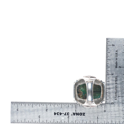 sz9 Vintage southwestern sterling silver green turquoise ring