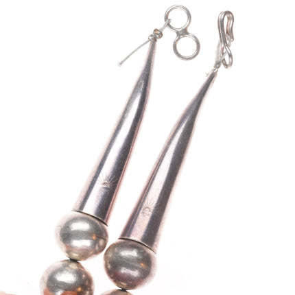 24" Vintage Navajo pearls/spiderweb turquoise beaded necklace handmade beads