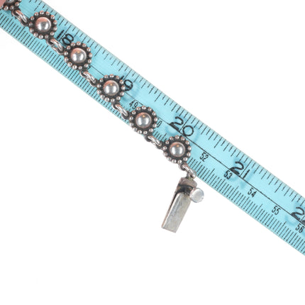 21" Vintage Navajo modernist sterling silver beaded design necklace