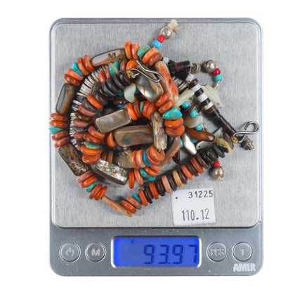 16.5" & 23" Vintage Santo Domingo Pueblo Heishi shell necklaces bird fetish