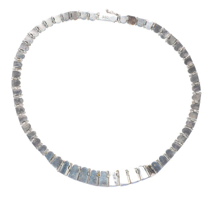 16" Vintage South/Central American 980 Silver high grade Lapis Lazuli Necklace