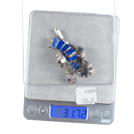 16" Vintage South/Central American 980 Silver high grade Lapis Lazuli Necklace