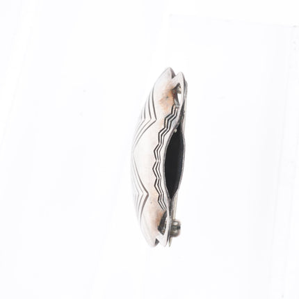 1949 Kenneth Begay Navajo sterling silver olla flower holder vase brooch/pin