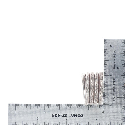 sz13 Vintage Navajo Ingot silver long rattlesnake band ring hand chiseled