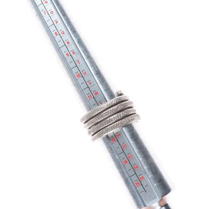 sz13 Vintage Navajo Ingot silver long rattlesnake band ring hand chiseled