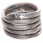 sz13 Vintage Navajo Ingot silver long rattlesnake band ring hand chiseled