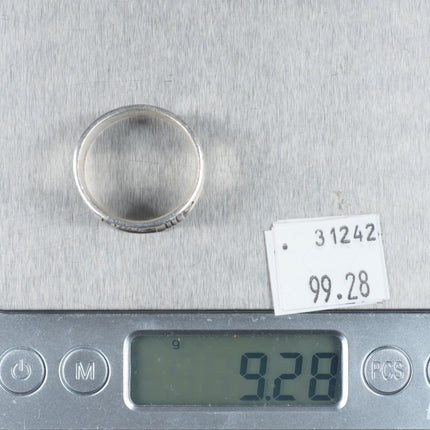 sz11.5 Norbert Peshlakai Navajo sterling silver petroglyph modernist ring