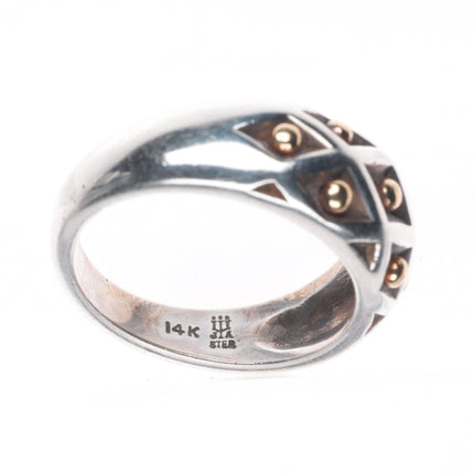 sz7.75 Retired James Avery 14k gold/sterling silver Spanish Lattice/Dot ring