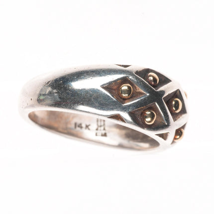 sz7.75 Retired James Avery 14k gold/sterling silver Spanish Lattice/Dot ring