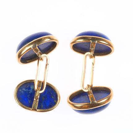 Vintage 18k gold gold high grade Lapis Lazuli cufflinks