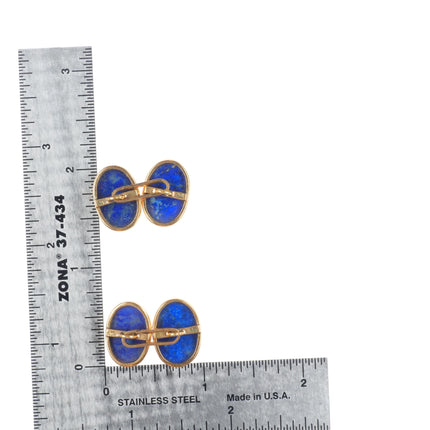 Vintage 18k gold gold high grade Lapis Lazuli cufflinks