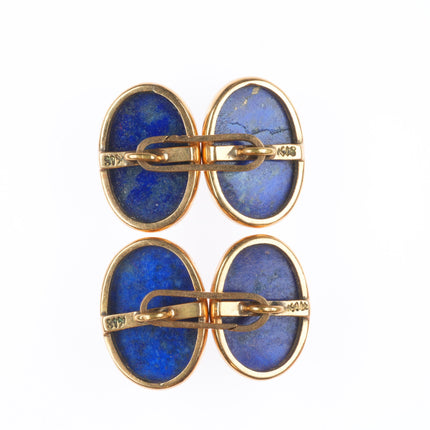 Vintage 18k gold gold high grade Lapis Lazuli cufflinks