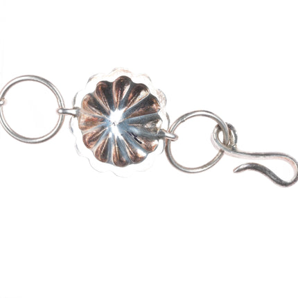 35" Vintage Navajo sterling silver hand stamped link concho belt