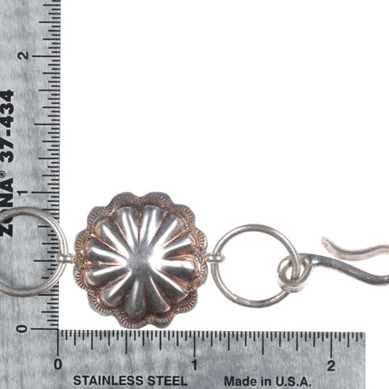 35" Vintage Navajo sterling silver hand stamped link concho belt