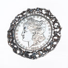 Vintage Sterling silver 1890 90% Silver US Dollar belt buckle