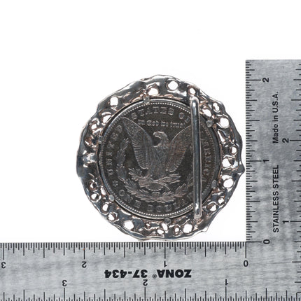 Vintage Sterling silver 1890 90% Silver US Dollar belt buckle