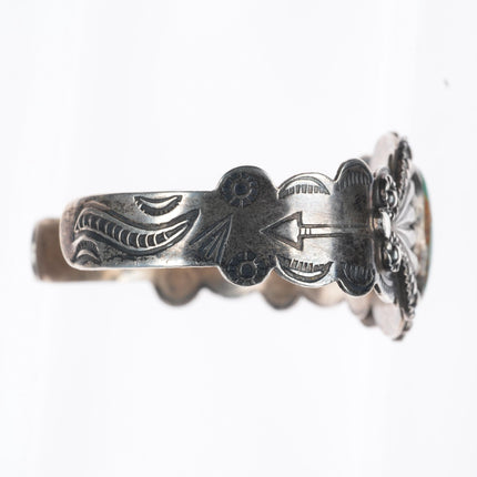 6.75" c1950 Silver Arrow-Fred Harvey style sterling and turquoise cuff bracelet