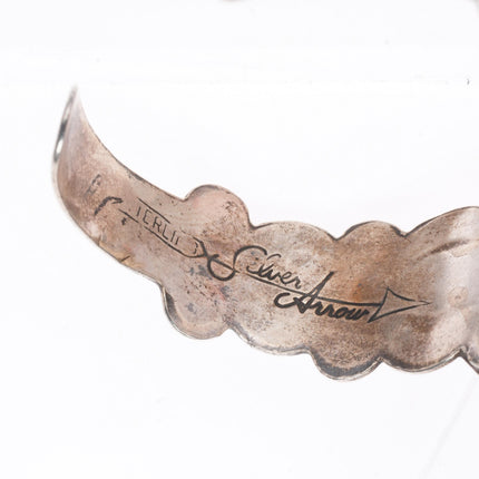 6.75" c1950 Silver Arrow-Fred Harvey style sterling and turquoise cuff bracelet