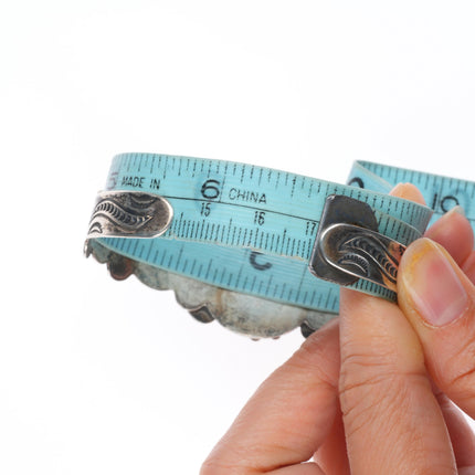 6.75" c1950 Silver Arrow-Fred Harvey style sterling and turquoise cuff bracelet