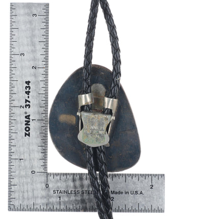 c1960 c-31 Bisbee turquoise Navajo sterling silver bolo tie
