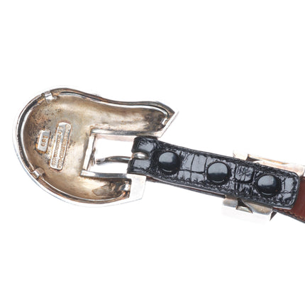 Barry Kieselstein Cord sterling silver moon & stars 3/4" ranger belt buckle set