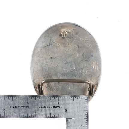 Manuel & Karen Hoyungowa Hopi vintage sterling silver pipe smoker belt buckle