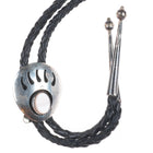Vintage Navajo sterling silver pink mother of pearl shadowbox paw bolo tie