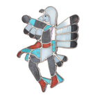 Vintage Zuni sterling silver channel inlay eagle dancer pin/brooch