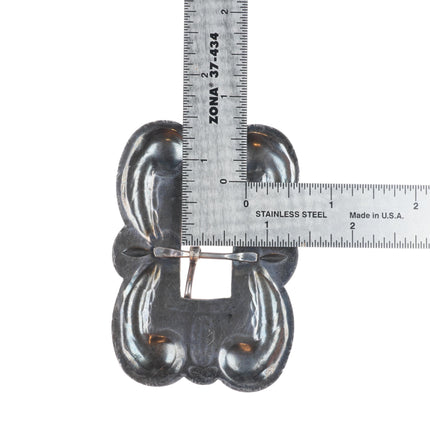 30's-40's Vintage Navajo sterling silver repousse stampwork concho belt buckle