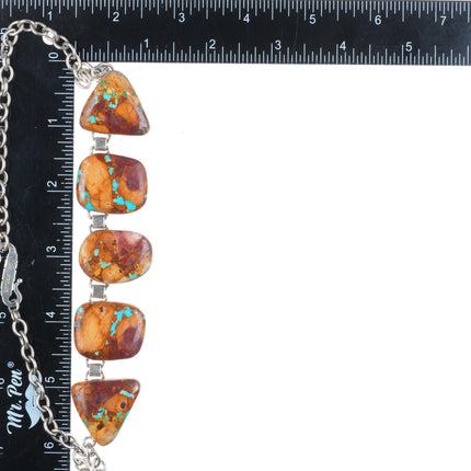 Larry Martinez Chavez/El Tom Navajo sterling silver boulder turquoise necklace