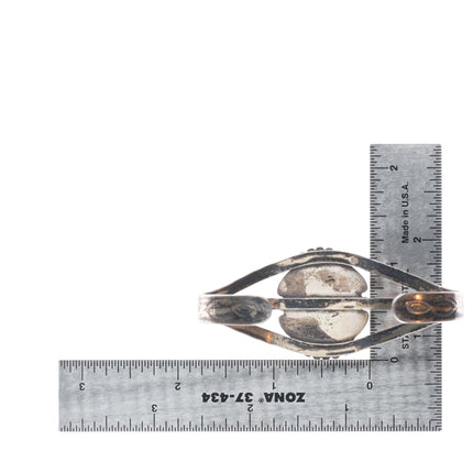 6.4" Vintage 40's-50's Fred Harvey style sterling silver cuff bracelet turquoise