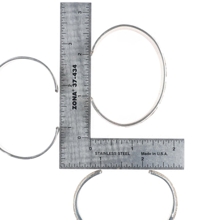 6.2" Calvin Begay, Jefferson Brown,  Henry Navajo sterling silver cuff bracelets