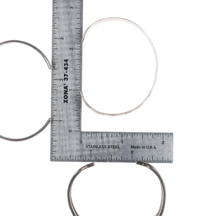 6.2" Vintage Navajo/Zuni sterling silver channel inlay/stamped cuff bracelet lot