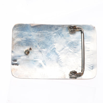 vintage Edison Wadsworth Hopi Overlay dancers belt buckle sterling silver