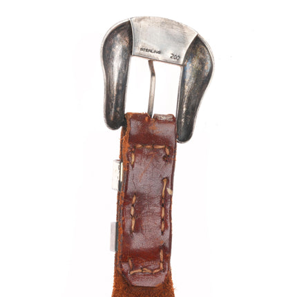 50's-60's Sterling ranger belt buckle set w/6 90% silver US Dollar coin conchos