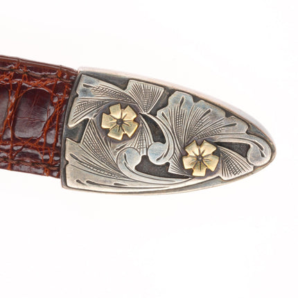 1" 14k/Sterling silver Texas Longhorn Edward Baird/Reward ranger belt buckle set