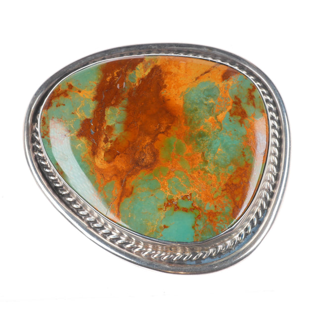 Sylvia Nuguematz Navajo for Chimney Butte Sterling silver  turquoise belt buckle