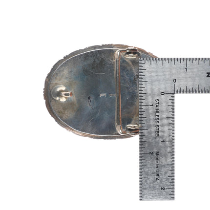 Fritson Toledo Navajo Petrified Wood Agate/jasper sterling silver belt buckle