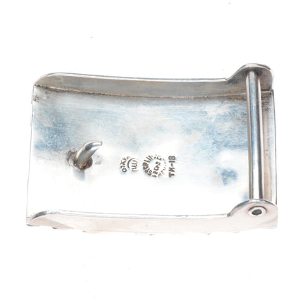 Vintage Taxco Mexican modernist sterling silver skin/hide style belt buckle