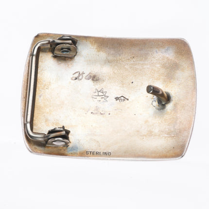 Vintage George Philips Hopi Overlay "End of Trail" sterling silver belt buckle