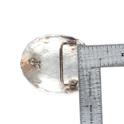 Vintage stamped sterling silver Navajo belt buckle concho style