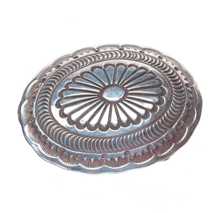 Vintage stamped sterling silver Navajo belt buckle concho style