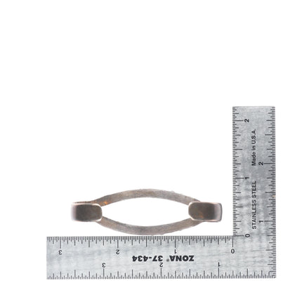 6.3" Vintage Dishta Zuni flush inlay turquoise sterling silver cuff bracelet