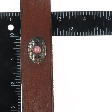 Vintage sterling silver Rhodochrosite concho belt with nice buckle