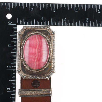 Vintage sterling silver Rhodochrosite concho belt with nice buckle