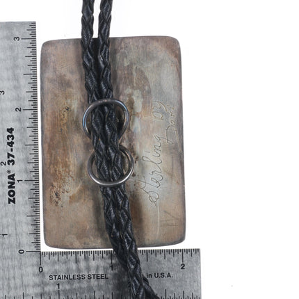 Retro Southwestern sterling silver golfing Kokopelli bolo tie